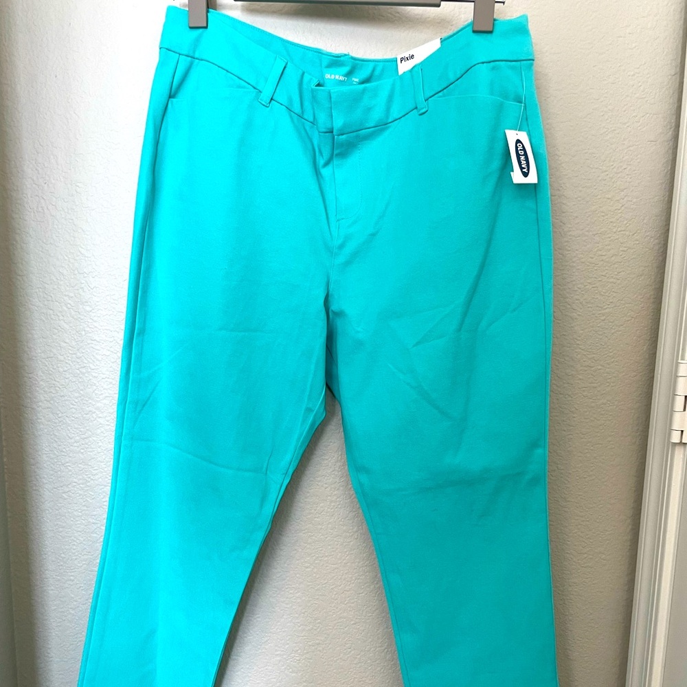 NWT Old Navy Pixie ankle pant. Teal green! Size 14.